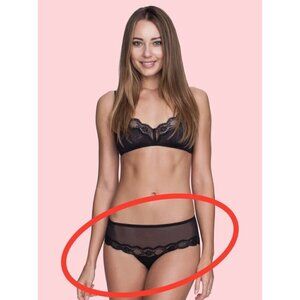 SHEERGILT Sophia Hipster Black Large NWT